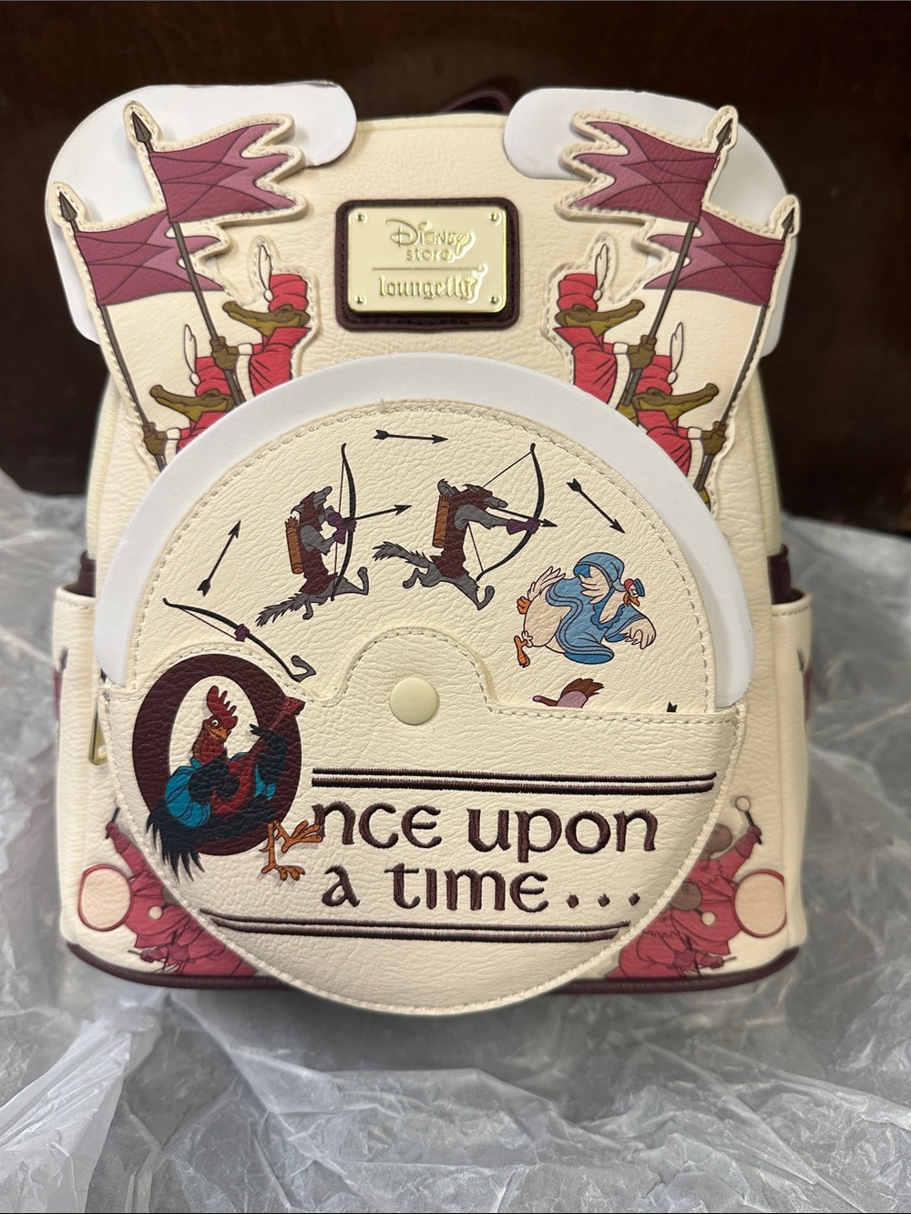 Loungefly Disney 'Once Upon a Time' Cream Storybook Mini Backpack